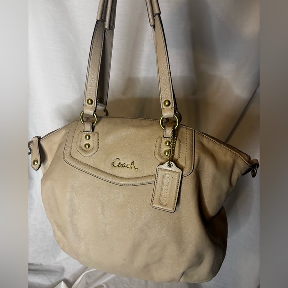 Coach Handbags - 2013 Coach Madison All Leather Cream Color Satchel- Pre Loved Authentic- GUC 💜